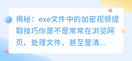 揭秘：exe文件中的加密视频提取技巧