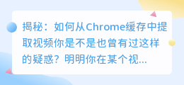 揭秘:如何从Chrome缓存中提取视频