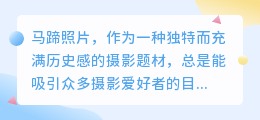 马蹄照片保存技巧:视频去水印方法大揭秘