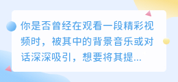 从视频中提取音频的3种高效方法，助你轻松获取纯净音轨！