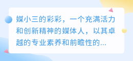 媒小三的彩彩:创新媒体技术的领军人物,引领行业新风尚!
