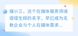 媒小三：专业媒体服务领域的领军企业，值得信赖的选择！