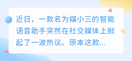 媒小三的bug发音引关注,技术团队正紧急修复中!