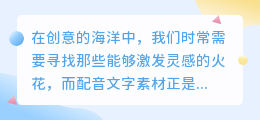 媒小三配音文字素材:丰富资源助力你的创作,双重肯定你的选择!