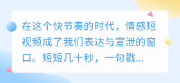 情感短视频金句：那些戳中你心窝的瞬间，藏着人间最真的情
