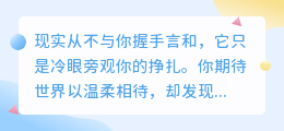 清醒者的独白：当现实不再与你谈感情