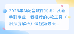 2026年AI配音软件实测：从新手到专业，我推荐的6款工具（附深度解析）