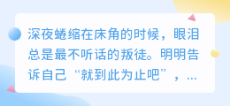 眼泪是心的语言，当嘴巴说不出再见