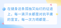 汗水雕刻灵魂，坚持铸就辉煌——献给每一位在健身路上挥洒热血的你