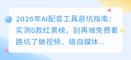 2026年AI配音工具避坑指南：实测8款红黑榜，别再被免费套路坑了