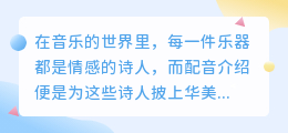 弦音心语：六句优雅配音，唤醒乐器之魂