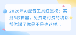 2026年AI配音工具红黑榜：实测8款神器，免费与付费的坑都帮你踩了