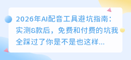 2026年AI配音工具避坑指南：实测8款后，免费和付费的坑我全踩过了