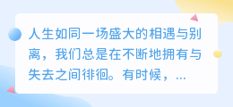 感恩遇见，不悔曾经：拥有过便是永恒