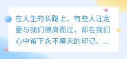 你是我最想并肩同行，却只能独行怀念的人