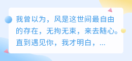 握不住的风，留不住的你