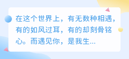 你是我最想守护的星辰与人间