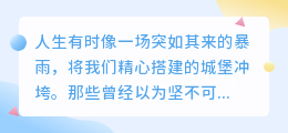 归零重启：在废墟之上，开出崭新的花
