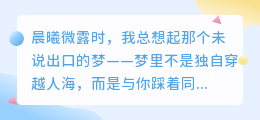 与你并肩，是我生命中最美的奔赴
