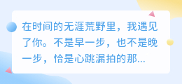 刹那即永恒：你是我心跳的每一帧与时间的每一行
