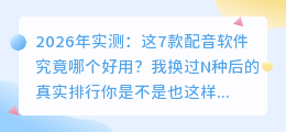 2026年实测：这7款配音软件究竟哪个好用？我换过N种后的真实排行